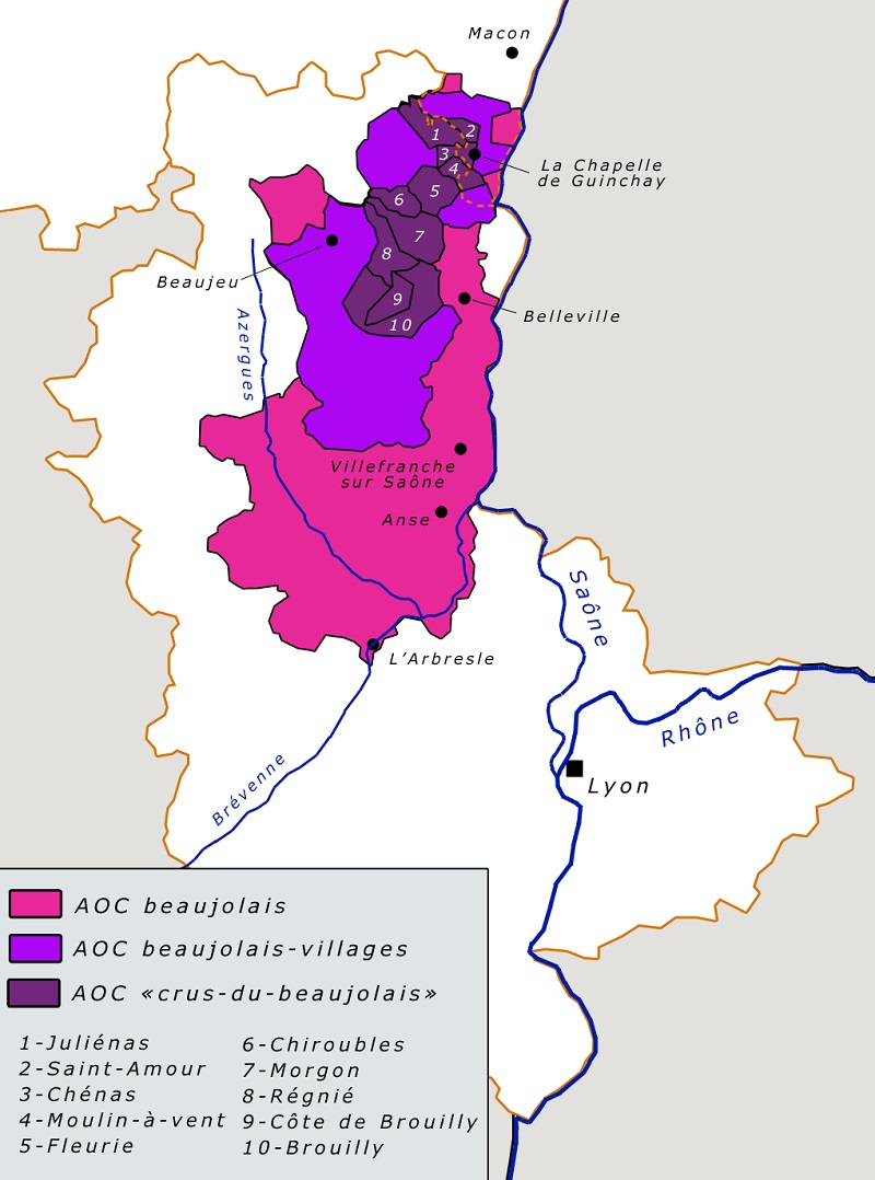 Map Beaujolais